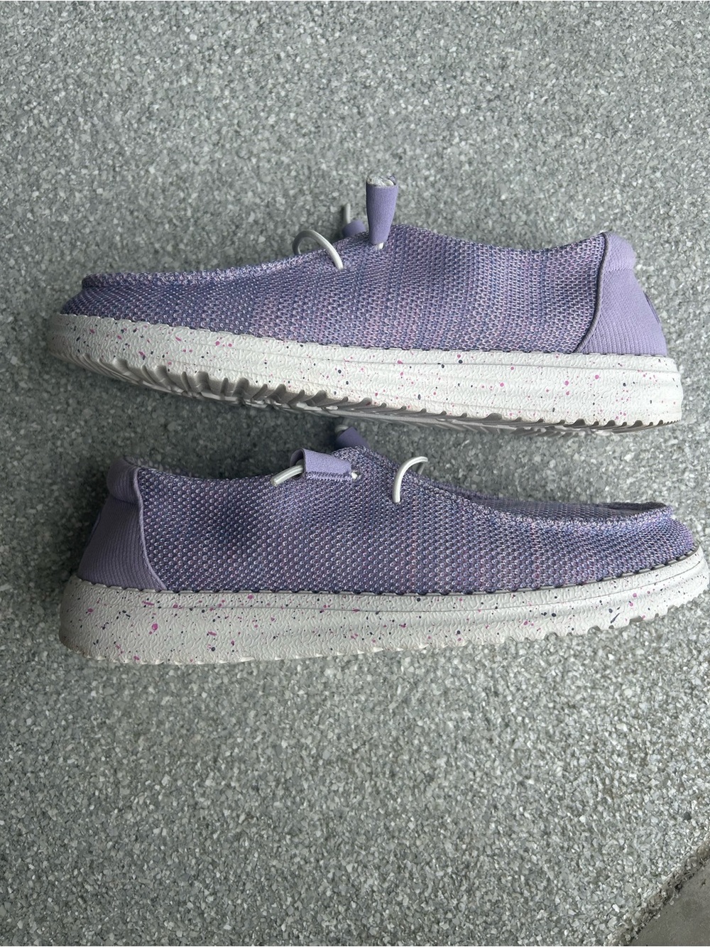 Hey Dude Women’s Purple Wendy Stretch Sox Lavender Knit Slip-On Sneakers Size W9 - Picture 3 of 7